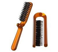 Mikinona 2Pcs Folding Hair Comb Multi Function Boar Bristle Travel Combs for Hotel Accessory Portable Ergonomic Design for Smooth Styling and Scalp Massage Compact for Purse Gym
