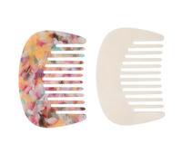 Mikinona 2pcs French Comb Mini Wide Tooth Detangling Hair Comb, Acetic Acid, 3.2x2.1 Inch, Anti-static, for Women, Travel, Professional Styling, Beauty Routines
