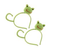Mikinona 2pcs Frog Eye Headband for Women Handmade Cartoon Hair Accessories for Makeup Skincare Spa and Dress-up Events Cute Animal-themed Hairbands with Big Eyes