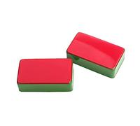 Mikinona 2pcs Fully Enclosed Pickup Metal Cover Brass Guitar Pickup Cover for Single Coil Humbucker Top Red Bottom Green