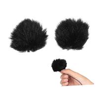 Mikinona 2pcs Furry Microphone Windscreen Wind Muff Cover for Outdoor Use Furry Mic Windscreen Mic Cover