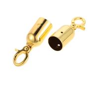 Mikinona 2pcs Gold Zinc Alloy Cord End Caps Thickened Metal Rope Snap Hooks for Stanchion Barrier Ropes High Strength Stoppers for Crowd Control and Queue Management in Hotels and Event