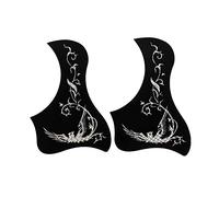Mikinona 2pcs Guitar Pickguard Sticker Bird Design Silver Protective Plate Sticker for Acoustic Guitar Music Accessories
