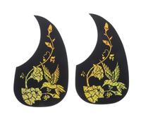 Mikinona 2pcs Guitar Pickguard Sticker Self Adhesive Drop Shaped Protective Guard for Acoustic Guitar Bee Pollen Style Fits for Strumming and Scratch Plate Protection