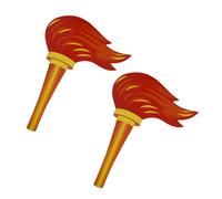 Mikinona 2pcs Handheld Sports Torch Double-sided Artificial Fire Torch Props for Dance Performance Festival Paperboard Felt Material