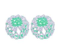 Mikinona 2pcs Handmade Crystal Beaded Net Bag for Hair Purple Elastic Crochet Design for Ballet Dance and Daily Use Fashion Rhinestone Hair Jewelry