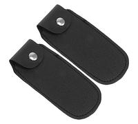 Mikinona 2pcs Harmonica Storage Pouch Leather Holder for 10 Hole Blues Harmonica Portable Case Protectors Black Musician Accessories