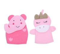 Mikinona 2pcs Kids Cartoon Shower Gloves Body Scrubbing Mitts Exfoliating Bath Gloves for Children Skin Cleaning Bathing Supplies Elephant and Unicorn Design