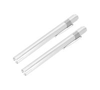Mikinona 2Pcs LED Medical Pen Lights Aluminum Alloy Inspection Lamps with Pupil Gauge for Doctors Nurses Oral Exam Compact Silver