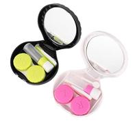 Mikinona 2pcs Lens Case Lenses Storage Container Plastic Anti-Slip Easy Carry Black and White for Travelling, Placing in Bags,