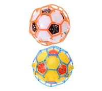 Mikinona 2pcs Luminous Music Jumping Ball with Electric Bouncy Football Effect Glowing Soccer Ball for Party Play and Rhythm Learning Battery-operated Random Color