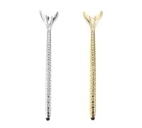Mikinona 2pcs Mermaid Shape Stylus Pens for Touch Screens High Sensitivity Precision Stylus for Computer Screens Tablets Laptops Multipurpose Drawing and Writing Devices Silver Gold