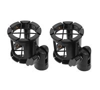 Mikinona 2pcs Microphone Holder Honeycomb Design Shock Mount for Stable Recording Suitable for Podcasting Broadcasting and Online Meetings Black