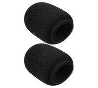 Mikinona 2pcs Microphone Sponge Windscreen Cover Black Foam Mic Shield Stretchable Windproof Protective Microphone Screen Cover Blocking Saliva and Dust for Recording on Stage Use