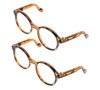 Mikinona 2Pcs Mini Doll Glasses Fashionable Transparent Eyeglasses Eye-catching Decorative Props for Dolls Interaction Accessories