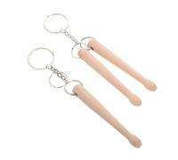 Mikinona 2pcs Mini Drumsticks Keychain Sticks Keychain Wood Drum Mallets Accessories Musical Instrument