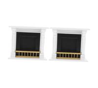 Mikinona 2pcs Miniature Model Furniture Decor Small Dollhouse Furniture Little Dollhouse Fireplace Minature House Accessories Fireplace Model Wood White