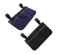 Mikinona 2pcs Multi Pocket Wheelchair Side Bag with Reflective Strip Armrest Pouch Organizer for Walkers Rollators Wheelchairs Versatile Storage for Outdoor Trips Hospital Visits and Daily