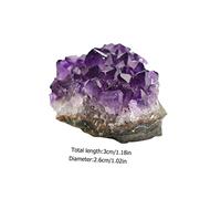 Mikinona 2pcs Natural Amethyst Crystal Cluster Handmade Irregular Natural Stone Ornaments for Desk and Home Decoration Unique Bright Purple Raw Gemstone Crafts