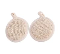 Mikinona 2pcs Natural Loofah Exfoliating Bath Towel for Shower Body Cleaning Scrubber for Leg Scrubbing and Daily Use