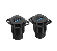 Mikinona 2pcs Panel Mount Coupler Adapter Stable Front-back Insertion High-speed Data Transfer Socket for Printers Webcams Black