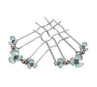 Mikinona 2pcs Pearl Rhinestone Hair Comb U-shaped Hair Forks Metal Wave Combs Faux Pearls Prong Hairpin for Wedding Parties Bridesmaids