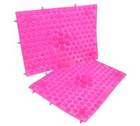 Mikinona 2Pcs Pink Large Foot Massage Acupressure Mat for Reflexology and Stress Relief, Non-Slip TPE Pad Suitable for Outdoor Walking, Yoga, and Bathroom Use