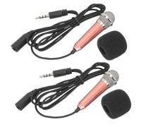 Mikinona 2Pcs Portable Mini Microphones for Phone Laptop Tablet Lightweight Vocal Microphone for Podcasting Karaoke Interviews Live Streaming Easy Plug and Play Compatibility
