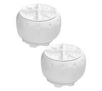 Mikinona 2pcs Portable Mini Washing Machine Spinner with USB Power Supply Suction Cup for Travel Rv Use Compact Plastic Washer for Home Apartments