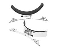 Mikinona 2pcs Portable Silver Stainless Steel Snare Drum Leg Holder Stable Support Clamp for Marching Band Performances Lightweight Travel-friendly Drum Stand Accessories