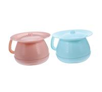 Mikinona 2pcs Portable Urinal Bottle with Leakproof Lid Thickened Pee Pot for Elderly Adults Bedside Toilet Commode Bucket for Home Travel and Healthcare Use