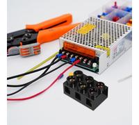 Mikinona 2pcs Position Dual Row Screw Terminal Block Strip Insulated Electrical Barrier Connector Plastic Material for DIY Wiring Installations