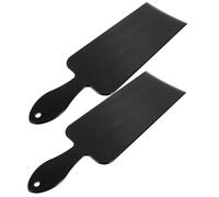 Mikinona 2Pcs Professional Hair Coloring Board Large Black Plastic Hairdressing Styling Tool with Curved Design for Bangs Mask and Highlighting Dyeing Salon Home Use