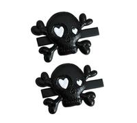 Mikinona 2Pcs Punk Style Skull Hairpin Halloween Skeleton Hair Clips Black Barrette for Women and Fit Cosplay Costume Party Accessories