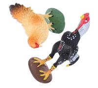Mikinona 2pcs Realistic Farm Animal Model Chicken Figurines with Vibrant Colors Educational for Miniature Hen and Rooster for Family Fun and Cognitive Development
