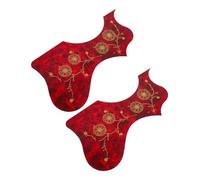 Mikinona 2pcs Red Flower Pattern Acoustic Guitar Pick Guard Protector Thin Scratch-resistant Adhesive Plate for Folk Guitar Accessories Suitable for Stage Teaching Practice