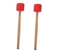 Mikinona 2pcs Red Foam Bass Drum Mallets with Wood Handles, Large Drumsticks for Percussion and Marching Band