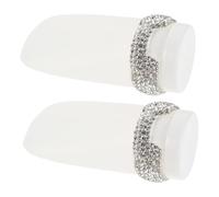 Mikinona 2pcs Refillable Squeeze Travel Bottles Leakproof Lotion Dispenser with Rhinestone Compact Reusable Toiletries Containers for Shampoo Emulsion and Creams Space-saving Design for