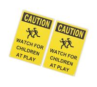 Mikinona 2pcs Reflective Playing Sign Heavy Duty Slow Down Warning Plates for Street Safety Weatherproof Metal Caution Signs for Neighborhood Parks Schools