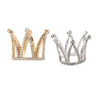 Mikinona 2pcs Retro Crown Shaped Nail Brush Holder Rhinestone and Alloy Pen Stand for Manicure Tools Stylish Nail Art Accessory for Organized Workspace