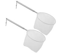 Mikinona 2pcs Scaling Fishnet Fishnets Fish Net for Pond Fish Scooper Net Portable Extendable Retractable Aquarium Stainless Steel White