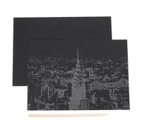 Mikinona 2pcs Scratch Paper Art Cards for Creative City Night View DIY Drawing Educational Craft for
