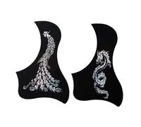 Mikinona 2Pcs Self-adhesive Guitar Pickguard Sticker with Silver Dragon and Anti-scratch Protector for Acoustic Folk Guitars Easy to Install Supply