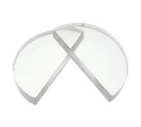 Mikinona 2pcs Semicircular Glass Lens Physics Teaching Equipment Optical Lens for Light Convergence Demonstration Educational Science Experiment Aid