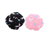 Mikinona 2pcs Shower Caps for Women Soft Unicorn Bonnet Reusable Hair Cover for Bathing Night Sleeping and Spa Use Lightweight Easy to Carry Hair From Moisture