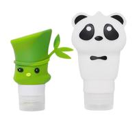 Mikinona 2pcs Silicone Dispensing Bottle Travel Makeup Refillable Bottle Lotion Subpackaging Cosmetic Dispensers Travel Storage Container for Toiletries The Go