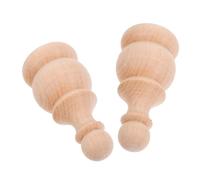 Mikinona 2pcs Solid Wood Finials Unfinished Decorative Carved Topper for Flagpoles Staircases Bed Posts Curtain Rods Roman Inspired Design Craft DIY Home Decor