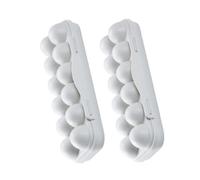 Mikinona 2pcs Stackable Egg Carrier Holders with Food Grade Plastic Egg Storage Tray for Refrigerator Multi-compartment Containers with Lid and Space Saving