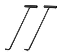 Mikinona 2Pcs Stainless Steel Manhole Cover Hook T Handle Pull Hook for Easy Lifting Outdoor Drain Covers and Sewer Chamber Tool