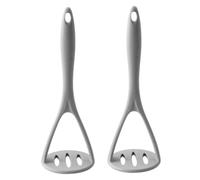 Mikinona 2pcs Stainless Steel Potato Ricer with Long Silicone Handle Manual Vegetable Masher for Potatoes Carrots Turnips Yams and Food Preparation Ergonomic Comfortable Grip Kitchen Tool
